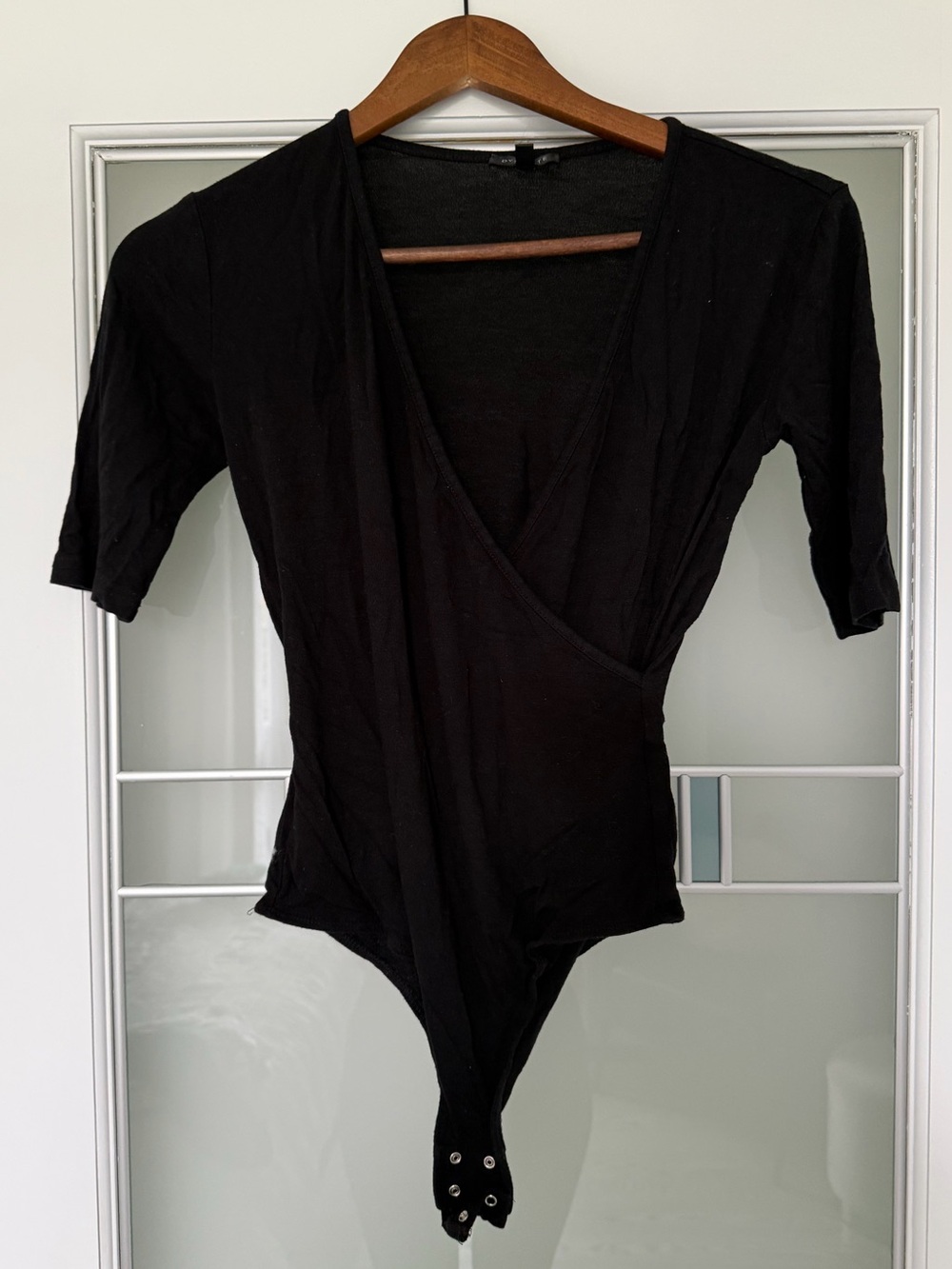 Dynamite Women’s Black Wrap-Style Bodysuit